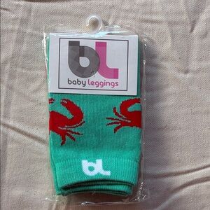 Baby Leggings Green and Red Crab Socks